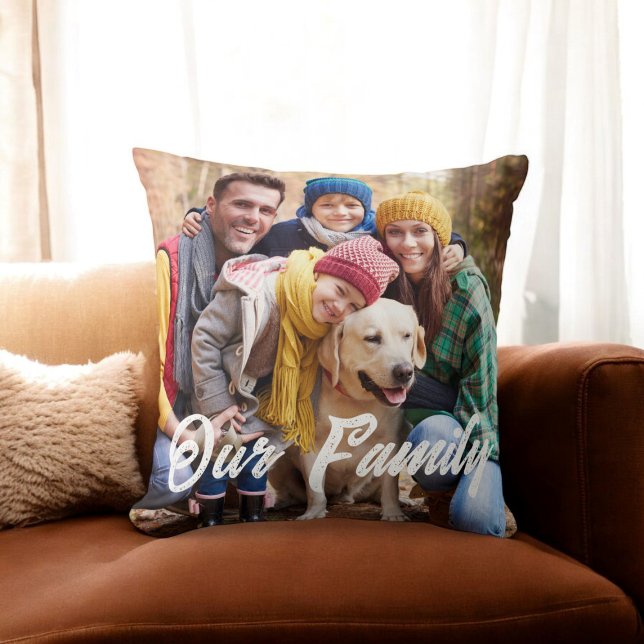 Familjefotot roligt enkel dekorativ kudde (fun family photo throw pillow )