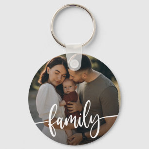 Familjefototypografi nyckelring