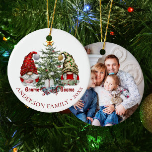 Familjefottjulssnomme Sweet Gnome Julgransprydnad Keramik