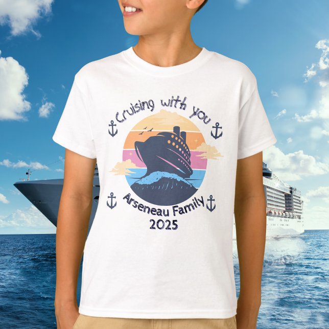 Familjefraket Blues KIDS Personalize T Shirt (Personalize For Family Cruise,)