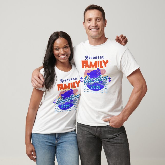 Familjefraktavacation Blues PERSONALIZE T-Shirt (Unisex)