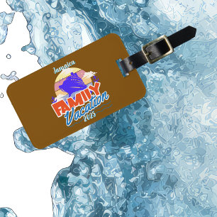 Familjefraktisk avacation Brown/Blue Personalize Magnet