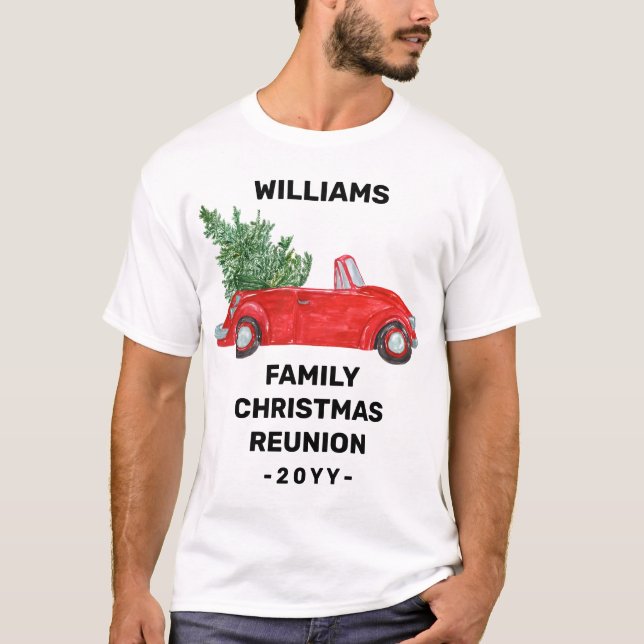 Familjefulla Personligen Red Car T Shirt (Framsida)