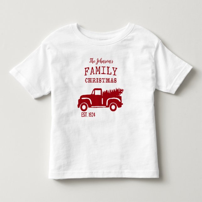 Familjegård lastbil röd t shirt (Framsida)
