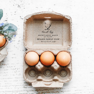 Familjegårm Chicken Egg Carton Frimärke Stämpel