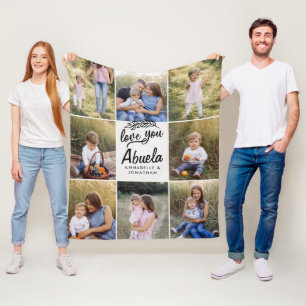familjegåva 8 fotobarnbarn enkelt  fleecefilt