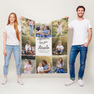 familjegåva 8 fotobarnbarn enkelt  fleecefilt