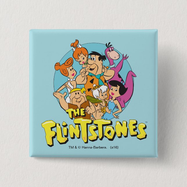 Familjegrafiken Flintstones och Rubbles Knapp (Framsida)