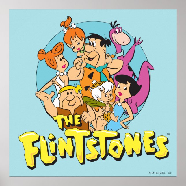 Familjegrafiken Flintstones och Rubbles Poster (Framsidan)
