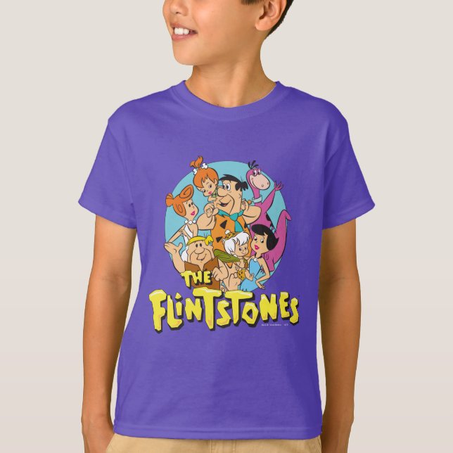 Familjegrafiken Flintstones och Rubbles T-shirt (Framsida)