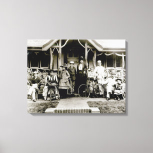 Familjegrupp, c.1900 (b/w bild) canvastryck