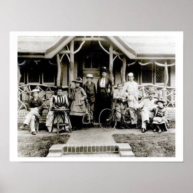 Familjegrupp, c.1900 (b/w bild) poster (Framsidan)