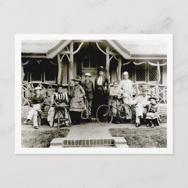 Familjegrupp, c.1900 (b/w bild) vykort (Framsida)