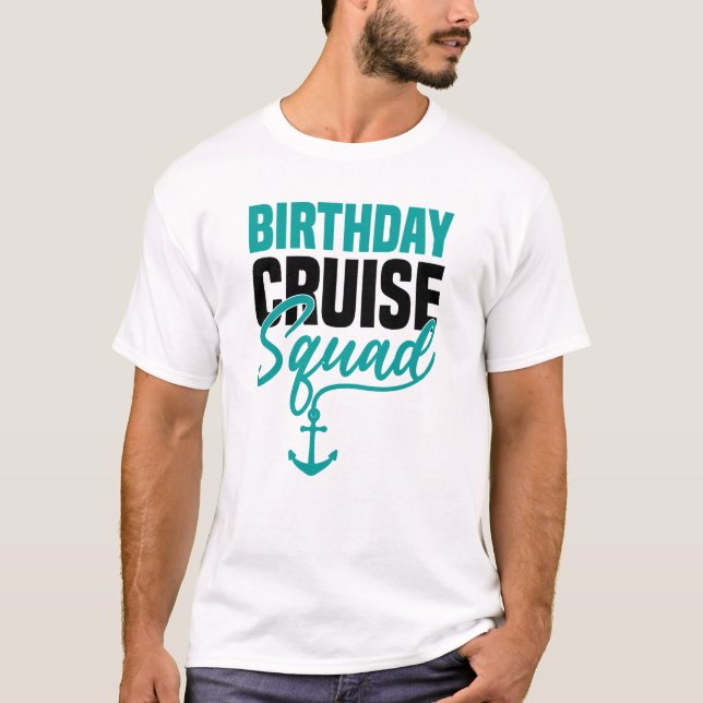 Familjegrupp för kryssningsruta på födelsedagen t shirt (Framsida)