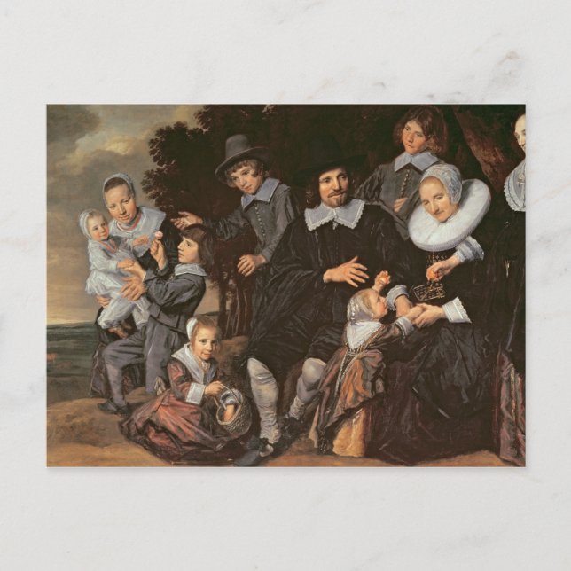 Familjegrupp i liggande, c.1647-50 vykort (Framsida)