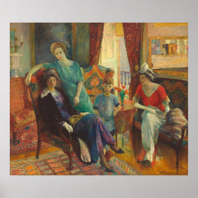 Familjegrupp - William Glackens Fine Art Poster (Framsidan)