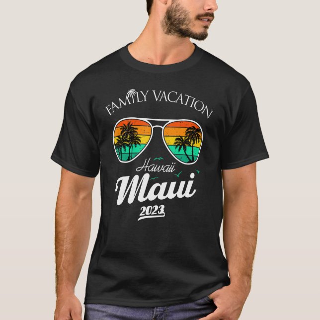 Familjegruppen Aloha Maui Family Vacation Hawaii H T Shirt (Framsida)