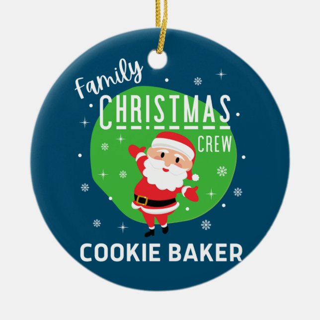 Familjegruppen Jul Party Pajamas Cookie Baker Julgransprydnad Keramik (Framsidan)