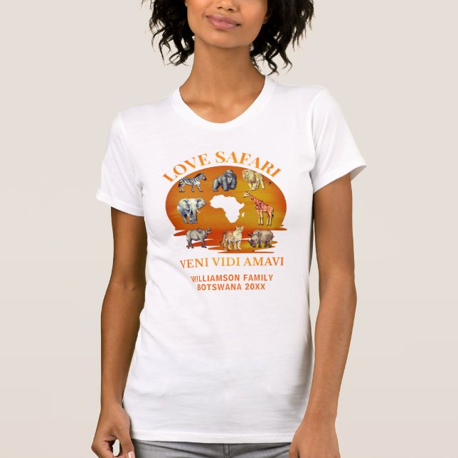 Familjegruppen KÄRLEK SAFARI Souvenir T Shirt (Framsida)