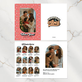 Familjehöjdpunkter Retro "Årets höjdpunkter" Foto Helgkort