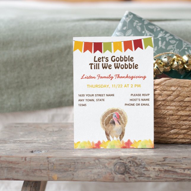 Familjeinbjudan till Thanksgiving Inbjudningar (Skapare uppladdad)