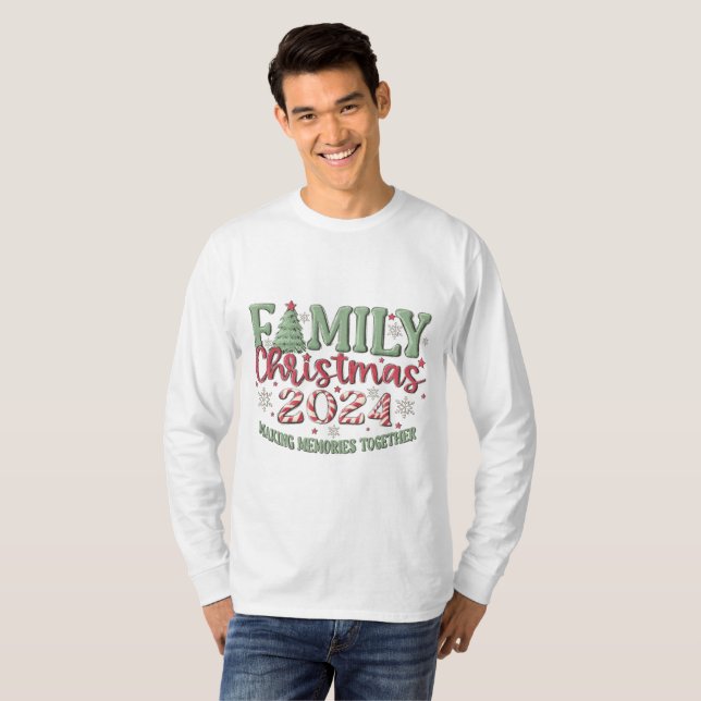 Familjejul 2024 Pappa T Shirt (Hel framsida)