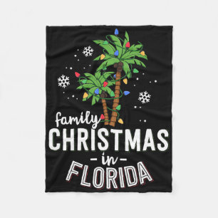 Familjejul i Florida Handflatan Träd Julafton Beac Fleecefilt