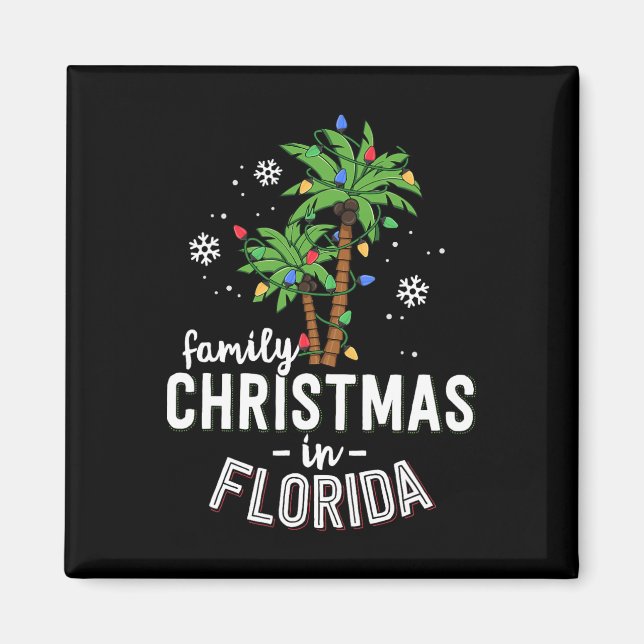Familjejul i Florida Handflatan Träd Julafton Beac Magnet (Framsidan)