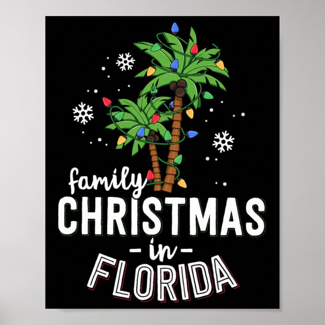 Familjejul i Florida Handflatan Träd Julafton Beac Poster (Framsidan)