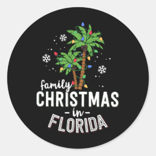Familjejul i Florida Handflatan Träd Julafton Beac Runt Klistermärke
