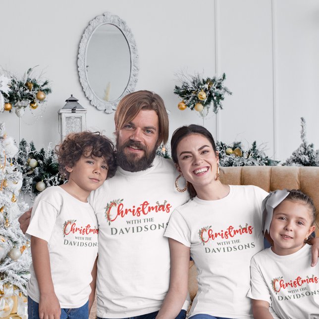Familjejul i Namn med minimalistisk familjekul T Shirt (Skapare uppladdad)