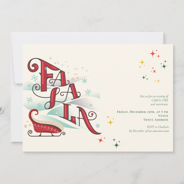 Familjejul Karaoke 24 Church Sång Service Inbjudningar (Framsida)