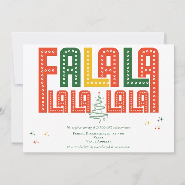 Familjejul Karaoke Church Sång Service Inbjudningar (Framsida)