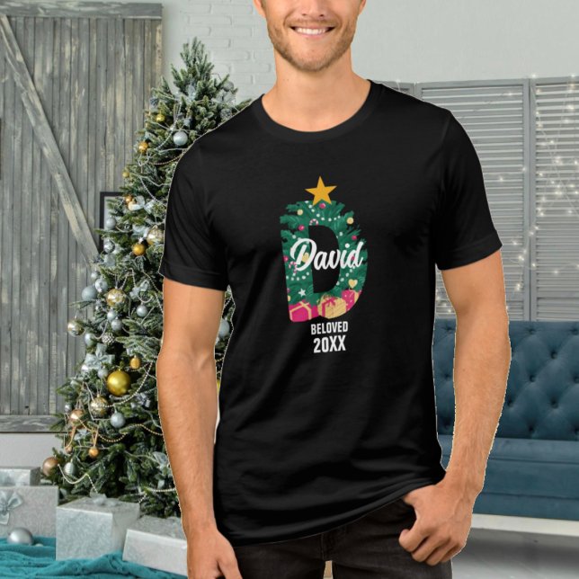 Familjejul Monogrammed D Namn Meanimg T Shirt (Skapare uppladdad)