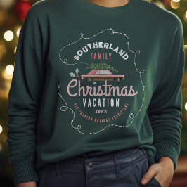 Familjejul - Retro Rosa Vintage bil T Shirt