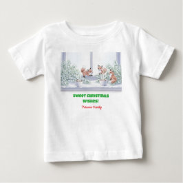 Familjejul T-Shirt - Mysiga vinterfox-scen