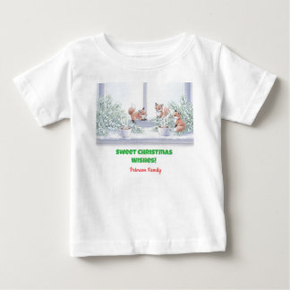 Familjejul T-Shirt - Mysiga vinterfox-scen