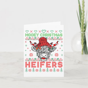 Familjejul Ugly Sweater Highland Cow Kärlek He Kort