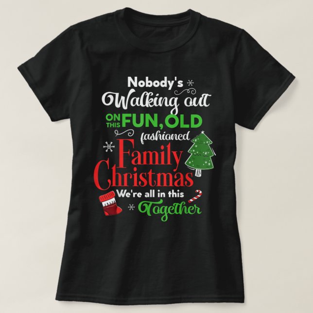 Familjejul Vacation Pajamas Funny JULAFTON Ugly T Shirt (Design framsida)