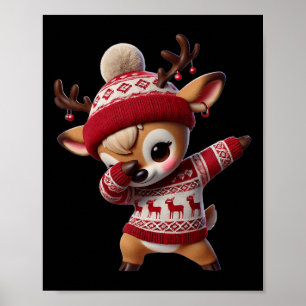 Familjejuldabbing Reindeer Julafton Hjort Kids G Poster