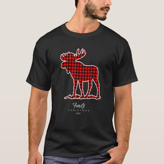 Familjejulen 2022 Buffalo Play Red Black Moos T Shirt (Framsida)