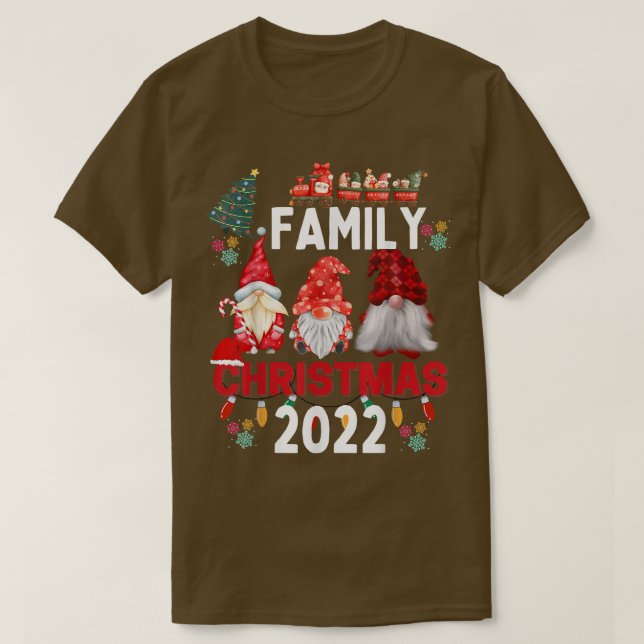 Familjejulen 2022 Matching s Squad Gnome Kärlek T Shirt (Design framsida)
