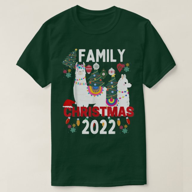 Familjejulen 2022 Matchning på Squad Llama Kärlek T Shirt (Design framsida)