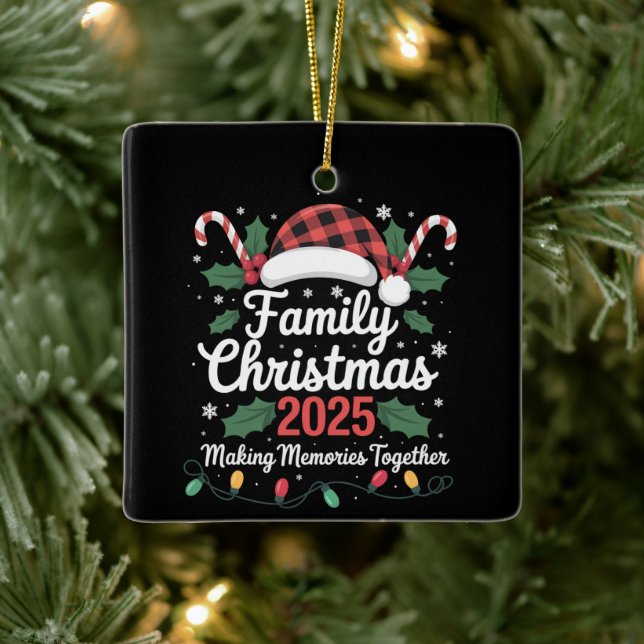 Familjejulen 2025 Matchningsfamilj för besättnings Julgransprydnad Keramik (Träd)