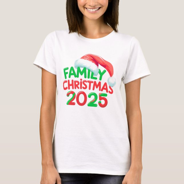 Familjejulen 2025 Santa Hat Helgdag Group T Shirt (Framsida)