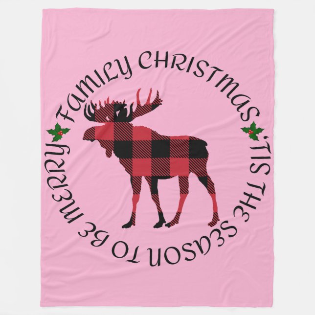 Familjejulen är säsongen för god jul fleecefilt (Framsidan)