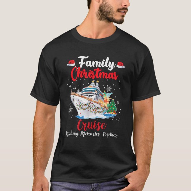 Familjejulen Merry Cruisemas Boat Resa T Shirt (Framsida)