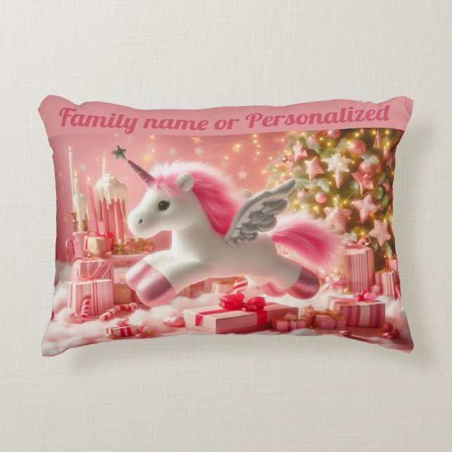 Familjejulen namn eller Personlig jul Prydnadskudde (Framsidan)