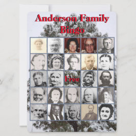 Familjejulen Party Photo Bingo Snowy Träd