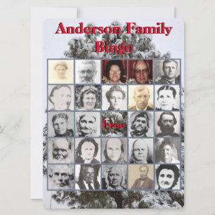 Familjejulen Party Photo Bingo Snowy Träd
